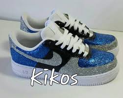 Custom All Black Air Forces This Listing Is For Nike Air Force 1 Preschool Size Hand Painted Glitter Sneakers Custom Glitter Color Choices Choos Nike Air Force Nike Nike Air Force Ones