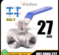 Van bi 3 ngã, van khoá nước 3 cổng kiểu T ren 21 27 34 - van khoá 3 chiều 3  đầu ren