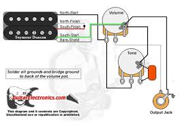 Pickup wiring diagrams and schematics all single coil and split coils: 1 Humbucker 1 Volume 1 Tone