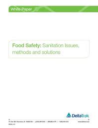 Food Safety Sanitation Issues Methods Solutions Deltatrak