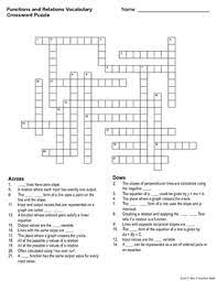 No pencil or eraser required! Functions And Relations Vocabulary Crossword Puzzle By Mrs E Teaches Math