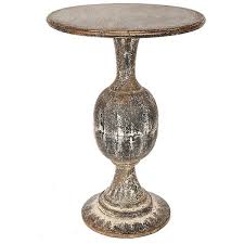 Distressed Round Black Pedestal Accent Table 97 Liked On Polyvore Featuring Home Furniture Tables Ac Metal Accent Table Black Accent Table Accent Table