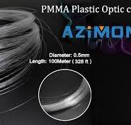 AZIMOM PMMA Plastic End Glow Fiber Optic Cable 0.5mm(0.02in) 100m(328ft)/Roll for Star Sky Ceiling All Kind Led Light Engine Driver Source