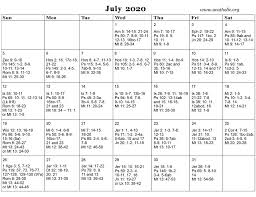 Monthly Calendar Of The Catholic Daily Mass Readings In 2020 Catholic Daily Daily Mass Readings Daily Catholic Mass