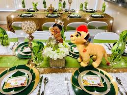 Simba is rice krispy treat structure and other figures are modeling chocolate. The Lion King Hakuna Matata Baby Shower Party Ideas Photo 4 Of 14 Catch My Party