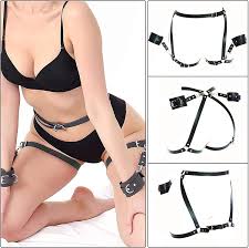 HAPYASS Sexy Bondage Sets BDSM Kit Bondage Set for Couples Womens  Restraints Toy with 2 Wrist Cuffs and Thigh Cuffs SM Cortex Set Sex Toy :  ...
