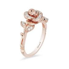 Enchanted Disney Belle 1 10 Ct T W Diamond Rose Ring In 10k Rose Gold Zales Disney Engagement Rings Beautiful Jewelry Jewelry