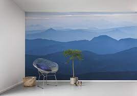 Digital Wallpaper Blue Mountain Blue Mountain Bedroom Wall Colors Light In The Dark