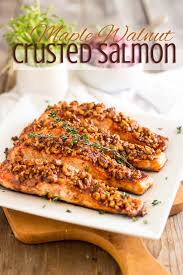 Maple Walnut Crusted Salmon Recipe Healthy Baked Fish Recipes Crusted Salmon Recipes Clean Eating Recipes For Dinner