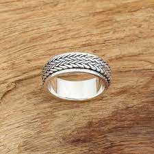 Men S Sterling Silver Tire Pattern Spinner Ring Jewelry1000 Com Mens Silver Jewelry Unique Silver Jewelry Mens Silver Rings