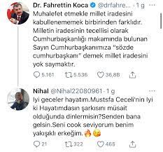 Explore tweets about #fahrettin_koca on twitter. Tivitmag On Twitter Unlu Bakan Fahrettin Koca Takipcisi Nihal Hanim A Engeli Basti Sondakika
