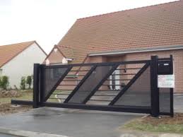 Portail Aluminium Battant Coulissant Autoporte Sur Rail Bethune Nord Pas De Calais Porte Moderne Portail Aluminium Portail