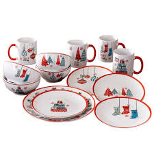 Jay imports amelie porcelain 16 pc dinnerware set. American Atelier Holiday Gift Porcelain 16 Piece Dinnerware Set Service For 4 On Sale Overstock 29342777