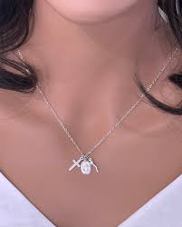 Cross Virgin Mary and Italian Horn Necklace in Sterling Silver and 14k Gold  Fill, Horn Pendant, Charm Necklace, Virgin Mary and Italian Horn