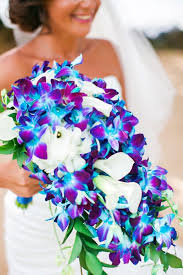 Elegant Cobalt Blue Kauai Island Wedding Blue Orchid Wedding Blue Wedding Flowers Purple Wedding