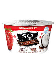 Limp, colorless, mostly tasteless fruit; Strawberry Coconutmilk Yogurt So Delicious Dairy Free