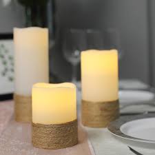 Set Of 3 Natural Flameless Candles Battery Operated Led Pillar Candle Lights With Remote Timer 4 6 8 Pillar Candles Led Pillar Candle Flameless Candles