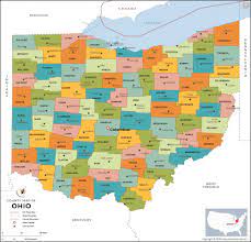 Of the fifty states, it is the 34th largest by area, the seventh most populous, and the tenth most densely populated. Ohio County Map Counties In Ohio Usa