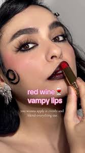 Replying to @𝔰𝔱𝔞𝔯 #makeuphack create this red wine vampy lip at home  without buying new lipstick! Use black as your base and top it with your  fave red lipstick 💋 I used: @Lancôme Caprice De Rouge ...