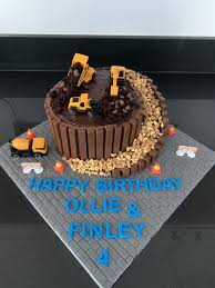 Digger Cake Truck Birthday Cakes Construction Cake Construction Birthday Cake