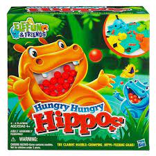 Instead of having a board the room you are in is your playing area and your hens are the hippos! Hungry Hungry Hippos Game By Hasbro
