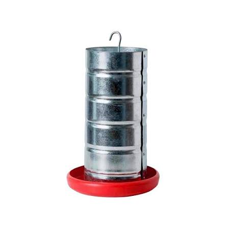 GALINHA - COMEDOURO 10KG TUBULAR GALVANIZADO FUNDO PLASTICO