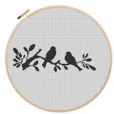 Dove and tree bird silhouette counted cross stitch pattern instant download abstract. Cr0023 Birds Silhouette Pdf Instant Download Cross Stitch Pattern On Etsy 5 02 Kanavice Kanavice Ornekleri Desenler