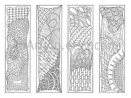 Zentangle Inspired Printable Bookmarks To Color Zendoodle Etsy Coloring Bookmarks Zentangle Bookmarks