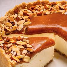 Caramel And Almond Cheesecake Ricardo Caramel Dessert Recipes Ginger Cookie Recipes Caramel Desserts