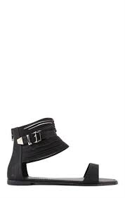 Black Ankle Strap Sandals Flat Flat Sandal With Thick Buckled Ankle Strap Sandals Womens Sandals Flat Sandals