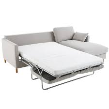 Canapé convertible avec matelas epais. Canape D Angle Droit Convertible 5 Places Gris Clair Matelas 10 Cm Julian Maisons Du Monde