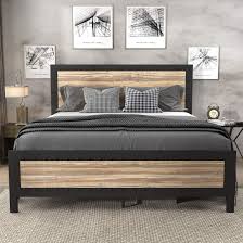 Place your bed frame up against the headboard and measure the combined width of the bed frame leg and the headboard leg. Amazon Com Sha Cerlin Heavy Duty Metal Bed Frame Queen Size Wooden Headboard Footboard With Rivet 13 Strong Steel Slats Support No Box Spring Needed Mattress Foundation Easy Assembly Kitchen Dining