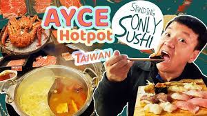 STANDING ONLY SUSHI | BEST Seafood Market & ALL YOU CAN EAT HOTPOT in  Taipei Taiwan - YouTube