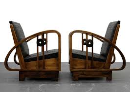 Pair Of Antique French Art Deco Bentwood Lounge Chairs With Woven Leather Deco Chairs Art Deco Chair Art Deco Interior