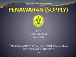 Anda mencari contoh slide presentasi powerpoint menarik dan kreatif untuk tugas kuliah anda? Penawaran Supply Tugas Individu Kewirausahaan Oleh Ppt Download