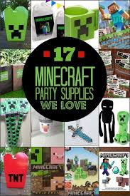 17 Minecraft Party Supplies We Love Spaceships And Laser Beams Minecraft Party Minecraft Birthday Minecraft Party Supplies