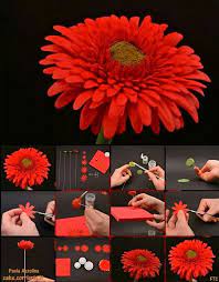 Gerbera Daisy Picture Tutorial Paper Flowers Sugar Flowers Tutorial Fondant Flower Tutorial