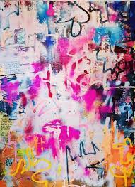 Abstract Painting Hillustrated Pink Abstract Painting Graffiti Wall Art Abstract Painting Acrylic Modern