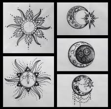Sun Moon Henna Moon Moon Star Tattoo Mandala Sun Tattoo