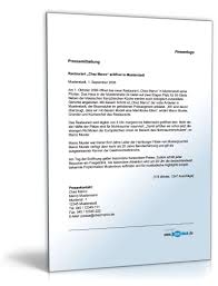 Beispiel + 5 schritte zum perfekten text. Pressemitteilung Eroffnung Restaurant