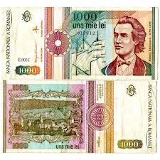 You have converted 1000 🇷🇴 romanian leu to 🇪🇺 euro. 1991 Billete Rumania 1000 Lei Mihai Eminescu P101aa Mbc Mynumi