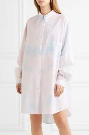 Pink Oversized Tie Dye Cotton Poplin Dress Mm6 Maison Margiela Poplin Dress Tie Dye Cotton Cotton Poplin