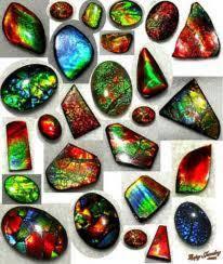Ammolite Is A Semi Precious Opal Like Organic Gemstone Found Primarily In Alberta Canada Along The Eastern Slopes Of T Ammolite Jewelry Ammolite Rocks And Gems