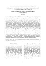 His publication sustainable development goals: Pdf Exploring The Potential Of Zakah For Supporting Realization Of Sustainable Development Goals Sdgs In Indonesia