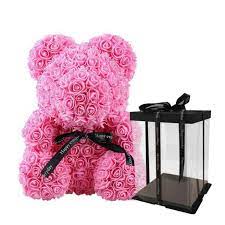 Luxury Rose Bear Of Roses Teddy Bear With Gift Box Rose Flower Etsy Bear Valentines Valentine Gifts Girlfriend Gifts