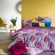 Parure Housse De Couette En Satin De Coton Rosaces Ethniques Bordeaux 260x240 Cm Parure Housse De Couette Housse De Couette Satin De Coton