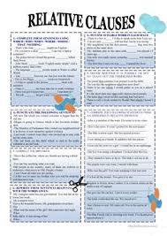 Worksheets labeled with are accessible to help teaching pro subscribers only. English Esl Relative Clauses Worksheets Most Downloaded 250 Results