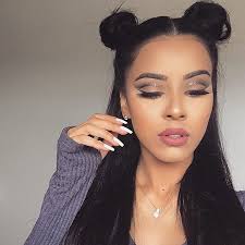 It will only take 5 minutes! Repost Lovely Look Your Make Up And Two Buns Hairstyle Are Very Beautiful Love Your Interesting Hairst Bun Hairstyles Two Buns Hairstyle Straight Hairstyles