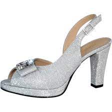 Sandalo gioiello con tacco doppio vernissage - argento sandra calzature -  Stileo.it
