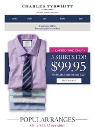 Subsequent shirts or shirts sold individually will remain at their regular price. Charles Tyrwhitt Shirts 3 For 99 Www Crg Ba Com Br